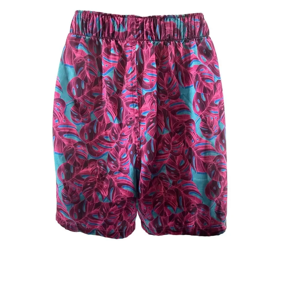 American Eagle Laser Palms Satin Pocket Boxer Short Lounge Mens Medium 32-34